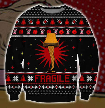 Fragile Symbol 3D Christmas Ugly Sweater, Christmas Ugly Sweater, Christmas Gift, Gift Christmas 2024
