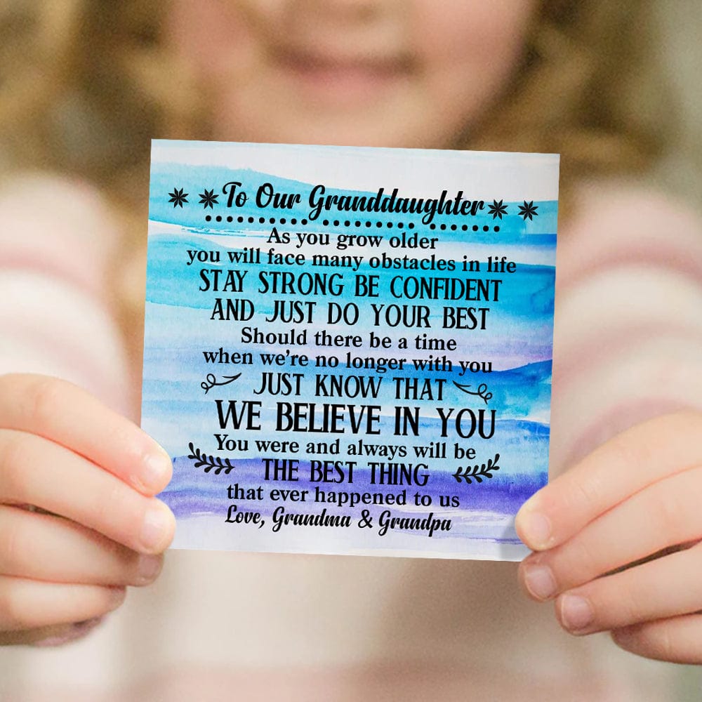 To Our Granddaughter - We Believe In You Crystal Beaded Bracelet