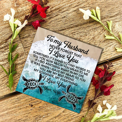 To My Husband - Never Forget That I Love You Customized Name Bracelet