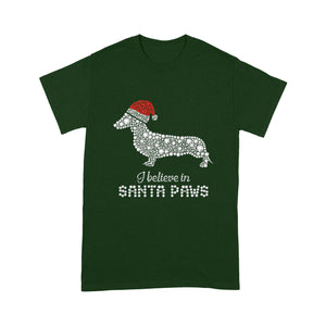 I believe in Santa Paws Dachshund dog - Tee Shirt Gift For Christmas