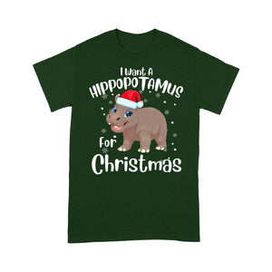 I Want A Hippopotamus For Christmas Funny Hippo Tee T-shirt  Tee Shirt Gift For Christmas