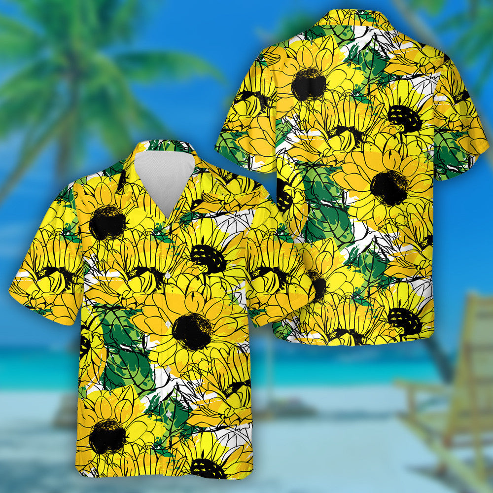 Lusanna Gréine Órga Buí Agus Oráiste Le Duilleoga Glasa Léine Haváís, Bronntanas Léine Haváíais, Bronntanas Nollag