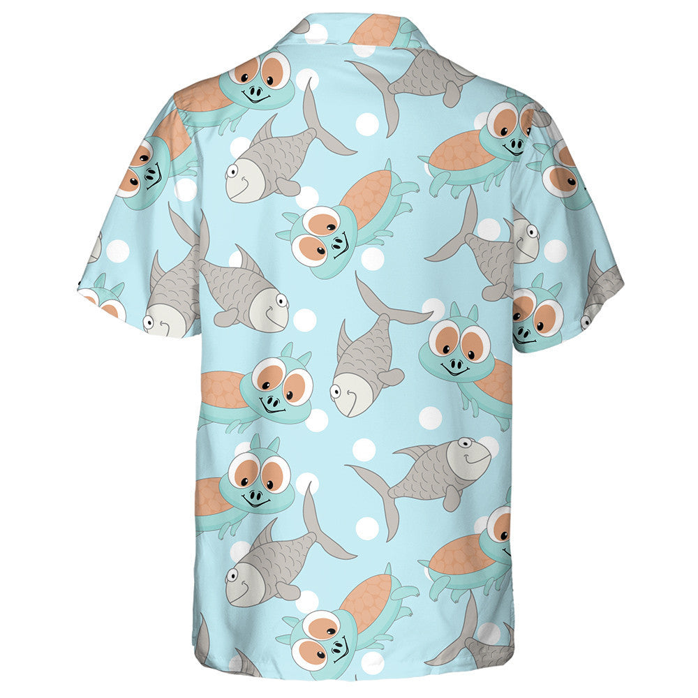 Turtle And Green Leaves Monstera Word Baby Hawaiian Shirt, Hawaiian Shirt Gift, Christmas Gift