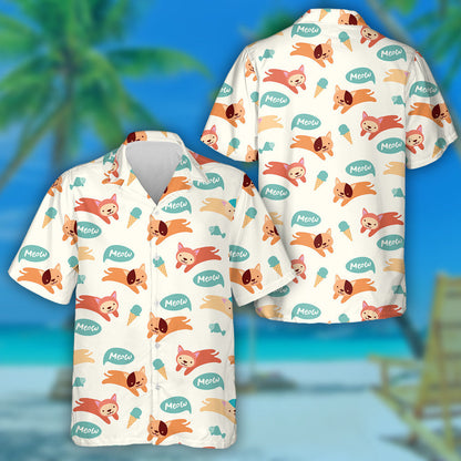 Cat Lover In Summer With Ice Cream Hawaiian Shirt, Hawaiian Shirt Gift, Christmas Gift