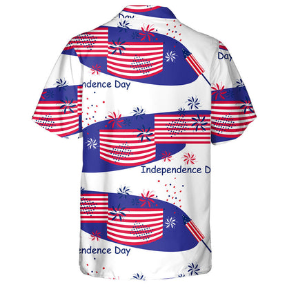Celebrate For Independence Day Firework And Flag Hawaiian Shirt, Hawaiian For Gift
