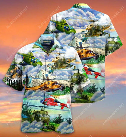 Real Pilots Don'T Need Runway Helicopter Unisex Short Hawaiian Shirt Ocean Tropical Shirts Vintage Hawaiian Shirts Funny Hawaiian Shirts, Hawaiian Shirt Gift, Christmas Gift