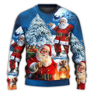 Christmas Santa Claus Story Nights Christmas Is Coming Painting Style Ugly Christmas Sweater, Christmas Gift, Gift Christmas 2024