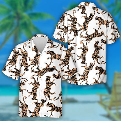 Spotaí Liopard Nua-Aimseartha Trendy Dearadh Faisean agus Dromchla Léine Haváís, Bronntanas Léine Haváís, Bronntanas Nollag