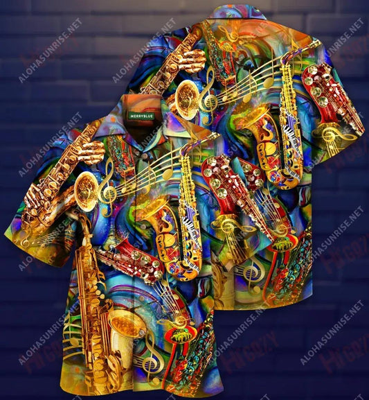 Ag Mothú Le Séiseas Sacsafón Léine Gearr Muinchille Unisex Laethanta Saoire Léinte T Haváís Léinte Haváís is Fearr Léinte Haváís do Mhná, Bronntanas Léine Haváís, Bronntanas Nollag