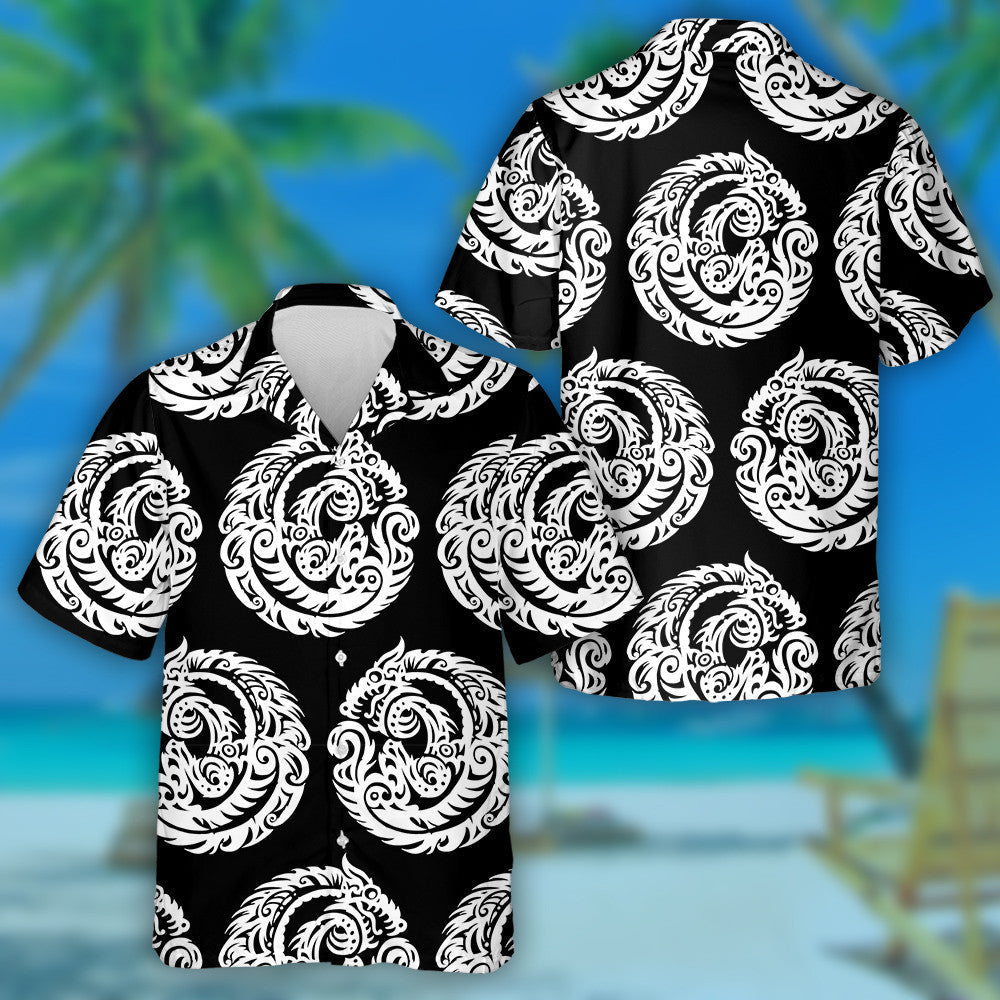 Figure Of A Wolf Amulet Hand Drawn Hawaiian Shirt, Hawaiian Shirt Gift, Christmas Gift