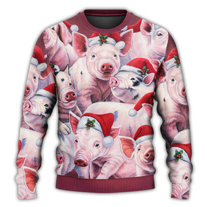 Christmas Piggies Funny Xmas Is Coming Art Style Ugly Christmas Sweater, Christmas Ugly Sweater, Christmas Gift, Gift Christmas 2024