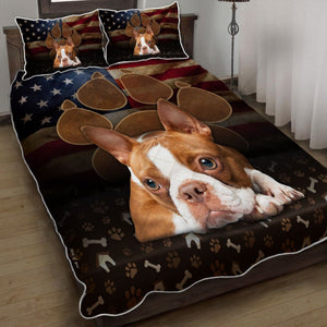 Boston Terrier Dog Paw Quilt Bedding Set  Bedroom Set Bedlinen 3D,Bedding Christmas Gift,Bedding Set Christmas
