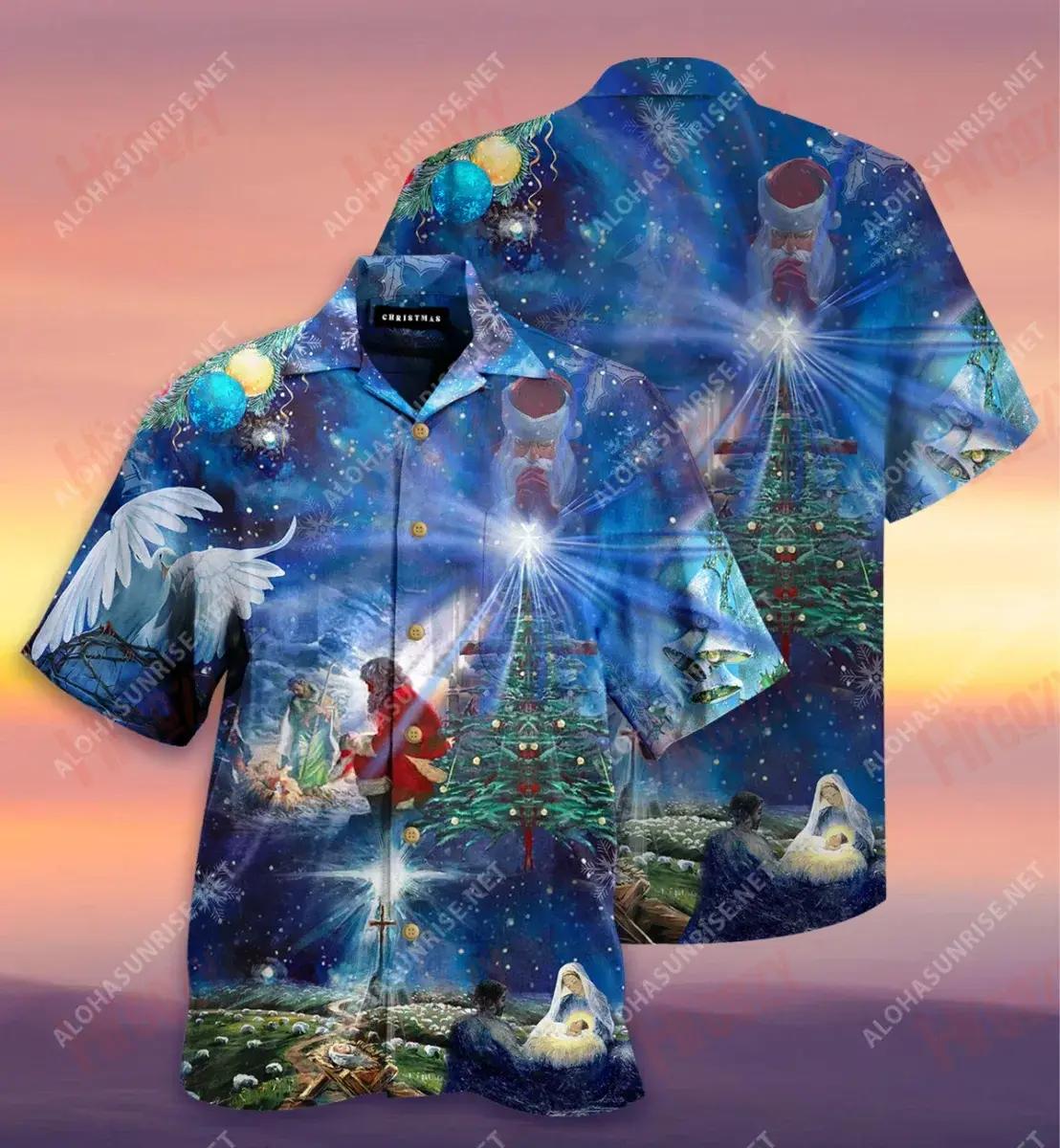 Is é Íosa an Fáth Nollag Gearr Léine Haváís Aigéan Aloha Léine Oirbheartaíochta Haváis Léinte Greannmhar Haváís, Léine Haváise, Bronntanas Nollag