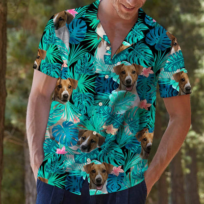 Jack Russell Into Tropical Jungle Design Hawaiian Shirt, Hawaiian For Gift
