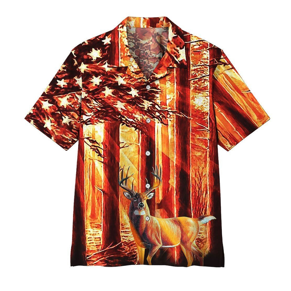 Forest Deer Hunting Awesome Background Design Hawaiian Shirt,Hawaiian Shirt Gift, Christmas Gift