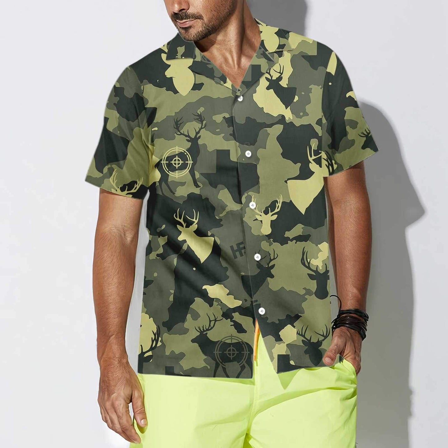 Camouflage Deer Texas Gun Hunting Hawaiian Shirt, Hawaiian For Gift