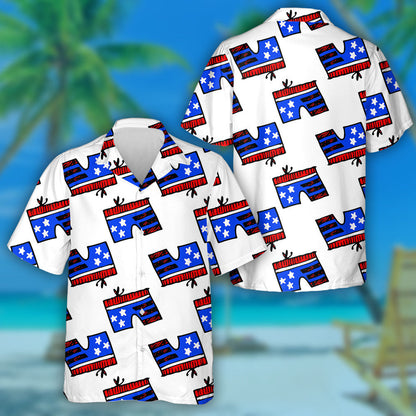 Bratach Mheiriceá i bhFoirm Gearrscannán Bow Ar Phatrún Léine Haváís, Bronntanas Léine Haváíais, Bronntanas Nollag