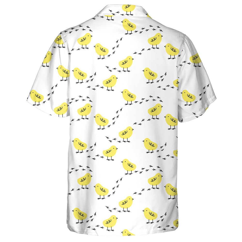 Cute Baby Yellow Chickens With Small Footprint Hawaiian Shirt, Hawaiian Shirt Gift, Christmas Gift