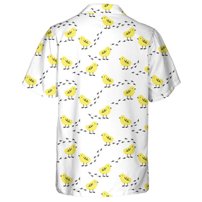 Cute Baby Yellow Chickens With Small Footprint Hawaiian Shirt, Hawaiian Shirt Gift, Christmas Gift