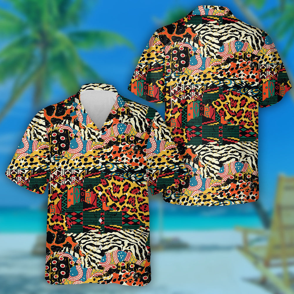 Traditional African And Wild Leopard Animal Skin Hawaiian Shirt, Hawaiian Shirt Gift, Christmas Gift