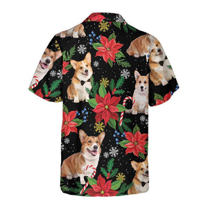 Corgi With Christmas Plants Hawaiian Shirt Gift For Dog Owners, Hawaiian Shirt Gift, Christmas Gift