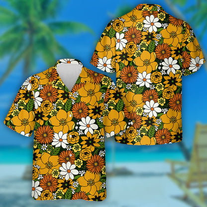 Pattern Of Multicolored Hippie Giraffes Wear Glasses Hawaiian Shirt, Hawaiian Shirt Gift, Christmas Gift