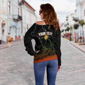 (Custom Personalised) Portugal Pena Palace Sketch Art Off Shoulder Sweater Portuguese Map, Christmas Ugly Sweater, Christmas Gift, Gift Christmas 2022