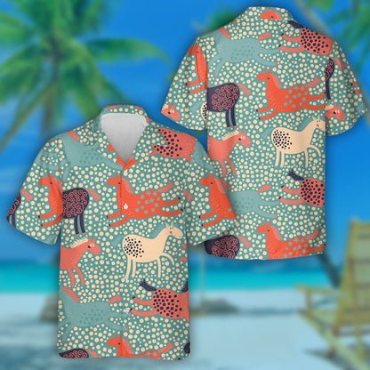 Capaill Chartúin Greannmhar I Léine Haváíais Dot Field, Bronntanas Léine Haváise, Bronntanas Nollag