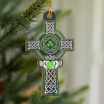 Celtic Cross Claddagh Ring Irish Ornament, Happy Christmas Ornament, Christmas Gift, Christmas Decoration