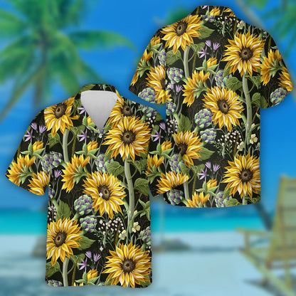 Perfect Ornament Sunflowers Artichokes And Wild Flowers Hawaiian Shirt, Hawaiian Shirt Gift, Christmas Gift