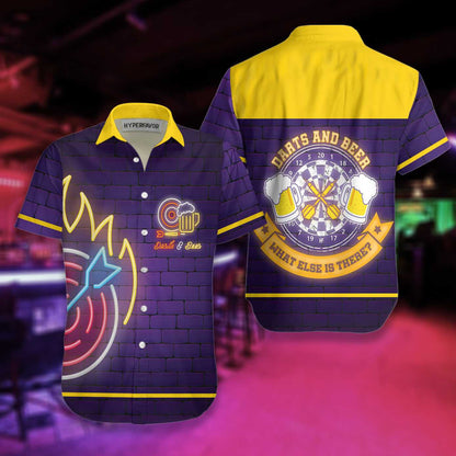 Blue Violet Background Dart Neon Cyper Hawaiian Shirt,Hawaiian Shirt Gift, Christmas Gift