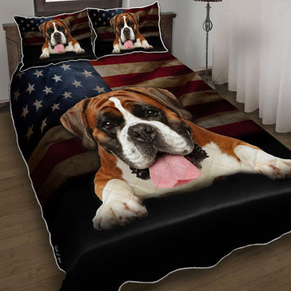 Boxer Dog American Quilt Bedding Set Bedroom Set Bedlinen,Bedding Christmas Gift,Bedding Set Christmas