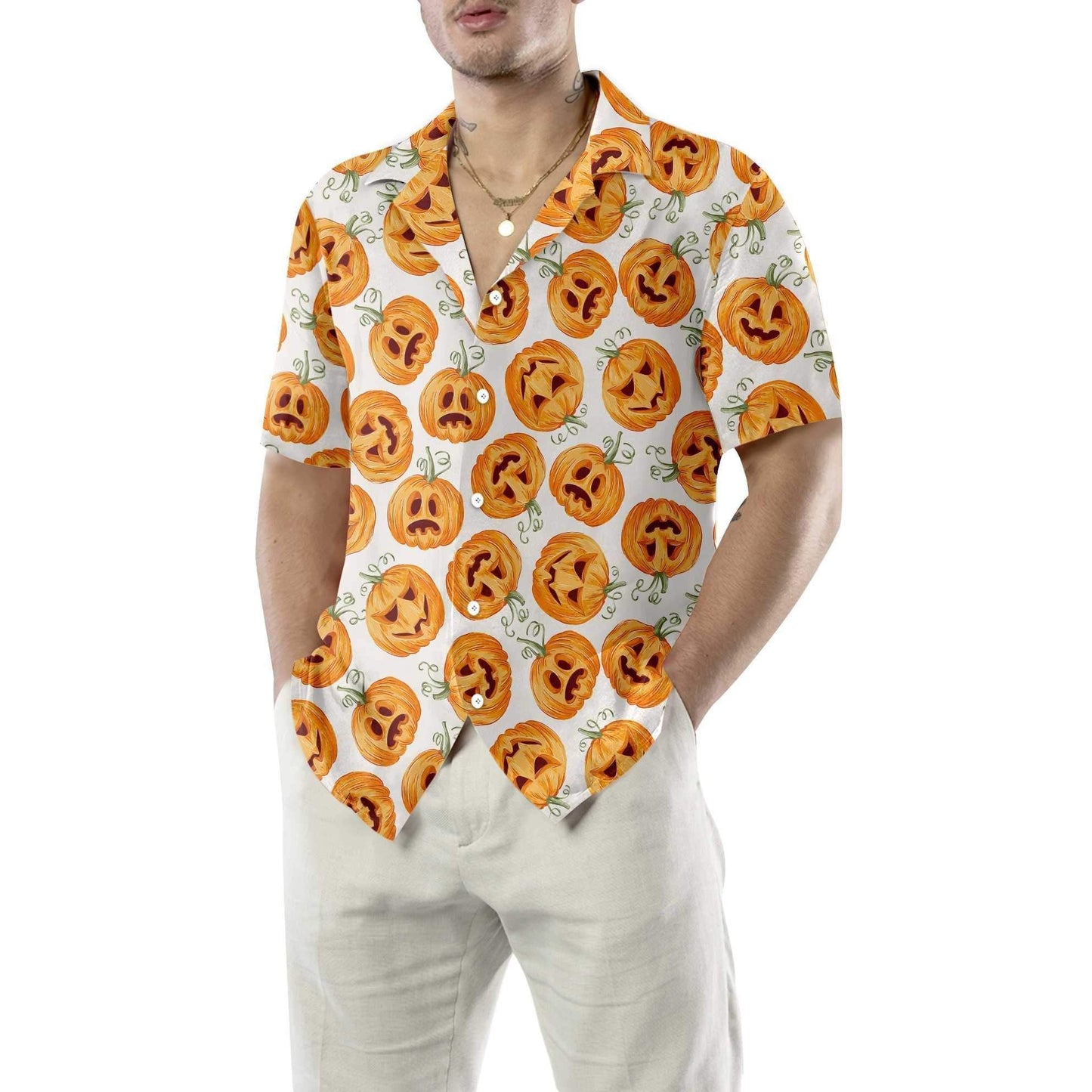 Patrún Pumpkin Léine Haváís Oíche Shamhna, Léine Oíche Shamhna Do Fhir agus do Mhná, Bronntanas Léine Haváí, Bronntanas Nollag