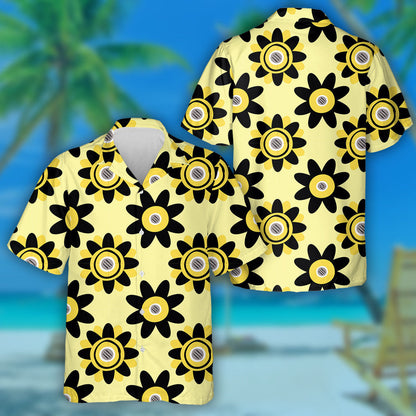 Lusanna Gréine Dubha Agus Bána Só Ar Chúlra Buí Éadrom Léine Haváí, Bronntanas Léine Haváíais, Bronntanas Nollag