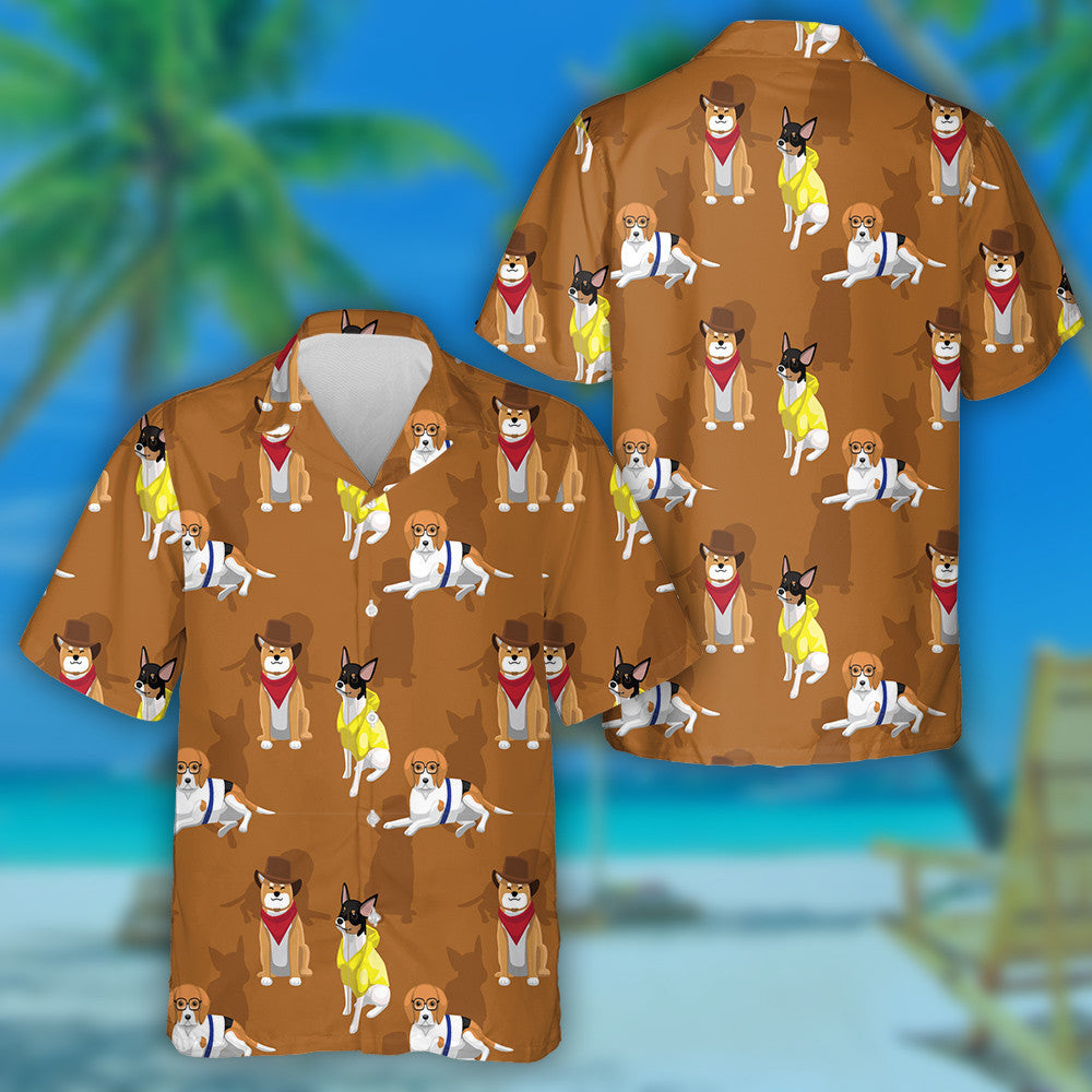 Beagle Dog Cowboy Clothes Background Hawaiian Shirt, Hawaiian For Gift