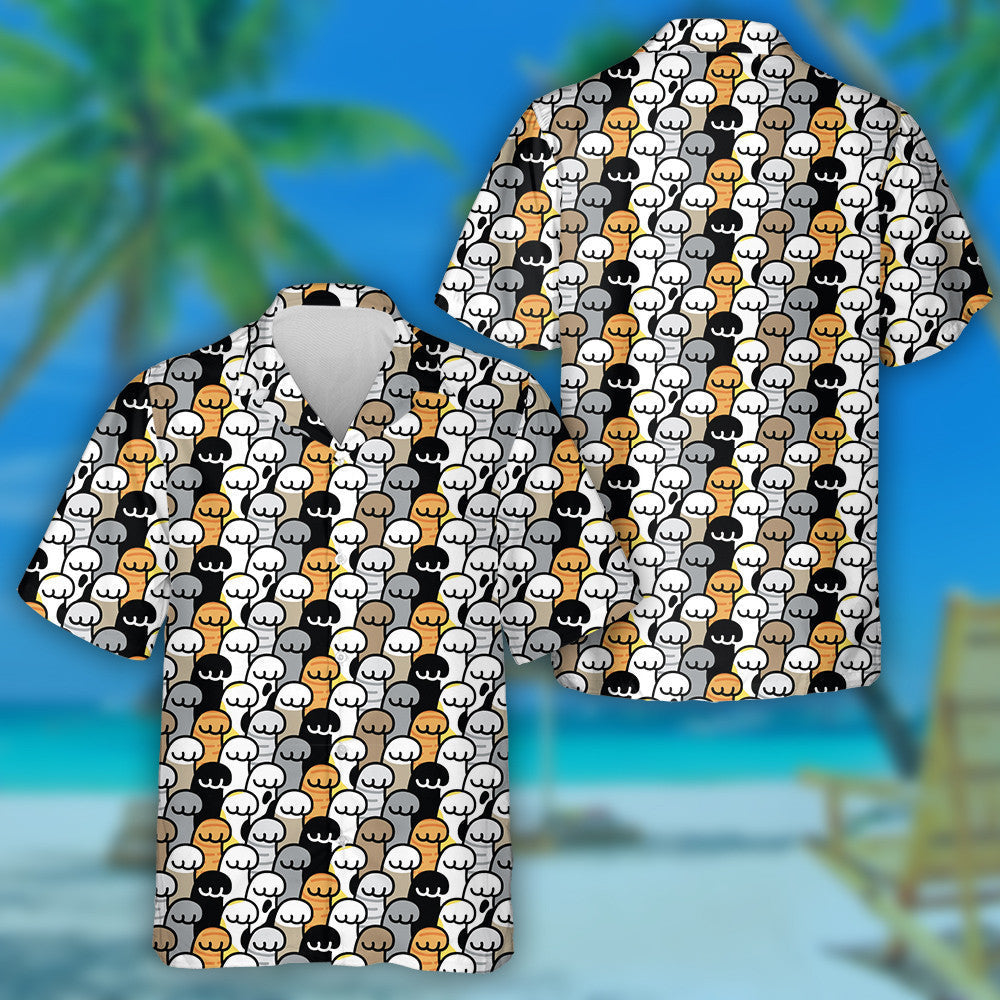 Lorg Cat Pór Peataí Cartún Doodle Léiriú Léine Haváís, Bronntanas Léine Haváíais, Bronntanas Nollag