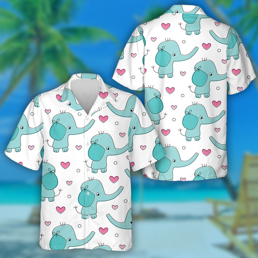 Eilifint Gorm Greannmhar Agus Croí ar Chúlra Bán Léine Haváís, Bronntanas Léine Haváís, Bronntanas Nollag