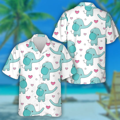 Eilifint Gorm Greannmhar Agus Croí ar Chúlra Bán Léine Haváís, Bronntanas Léine Haváís, Bronntanas Nollag