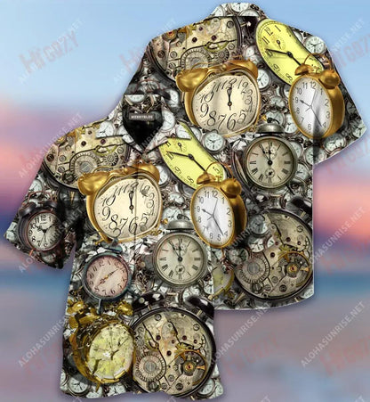 Maidin mhaith! Clog Aláraim Aláraim Unisex Léine Haváís Caitheamh aimsire Muinchille Gearr Léinte Crazy haváíais patrún Léine Haváís, Bronntanas Léine Haváís, Bronntanas Nollag