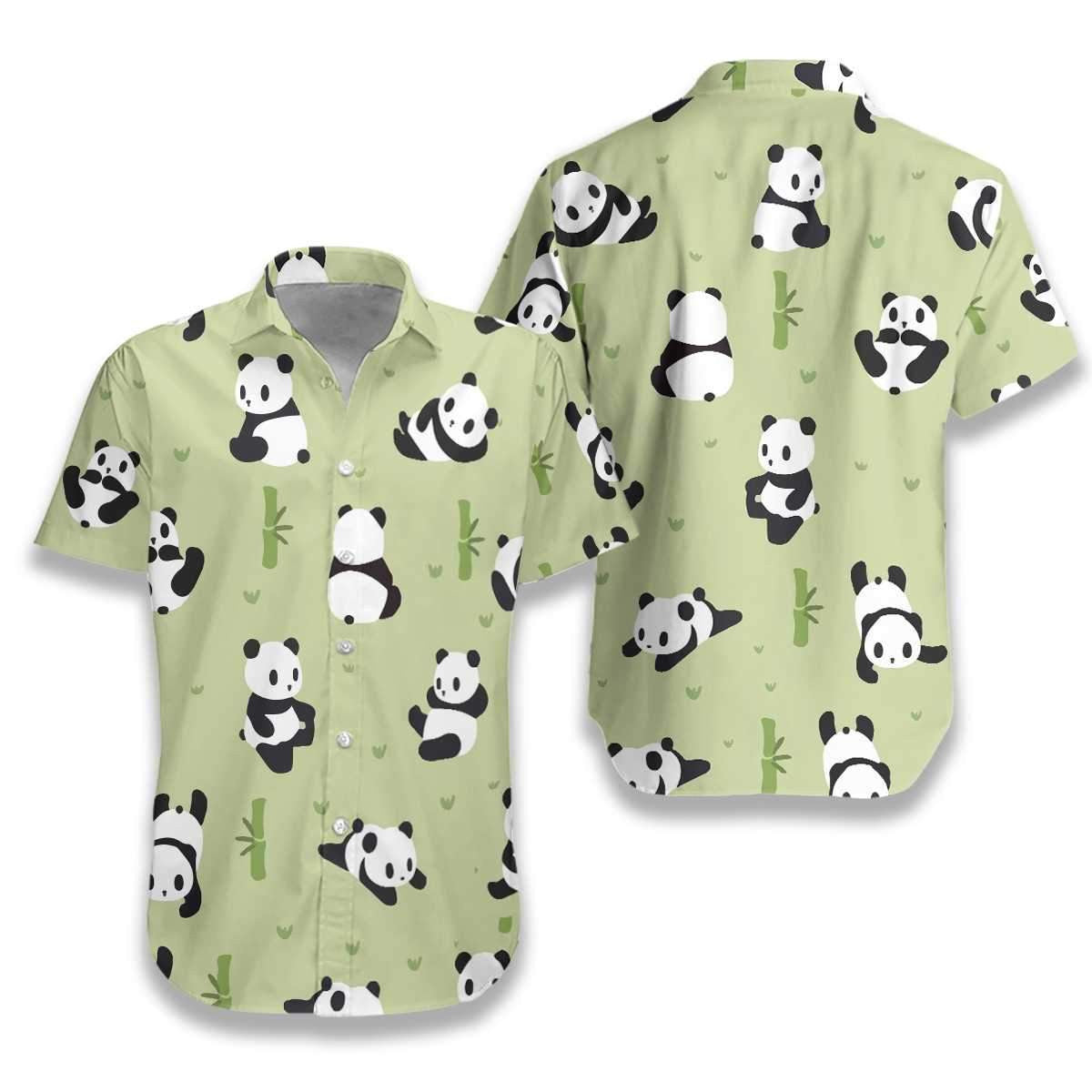 Panda Leaf Ar Mheánmhuir Dearadh Glas Léine Haváís, Bronntanas Léine Haváís, Bronntanas Nollag