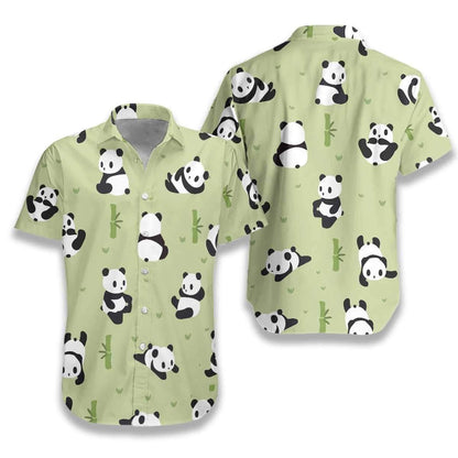 Panda Leaf Ar Mheánmhuir Dearadh Glas Léine Haváís, Bronntanas Léine Haváís, Bronntanas Nollag