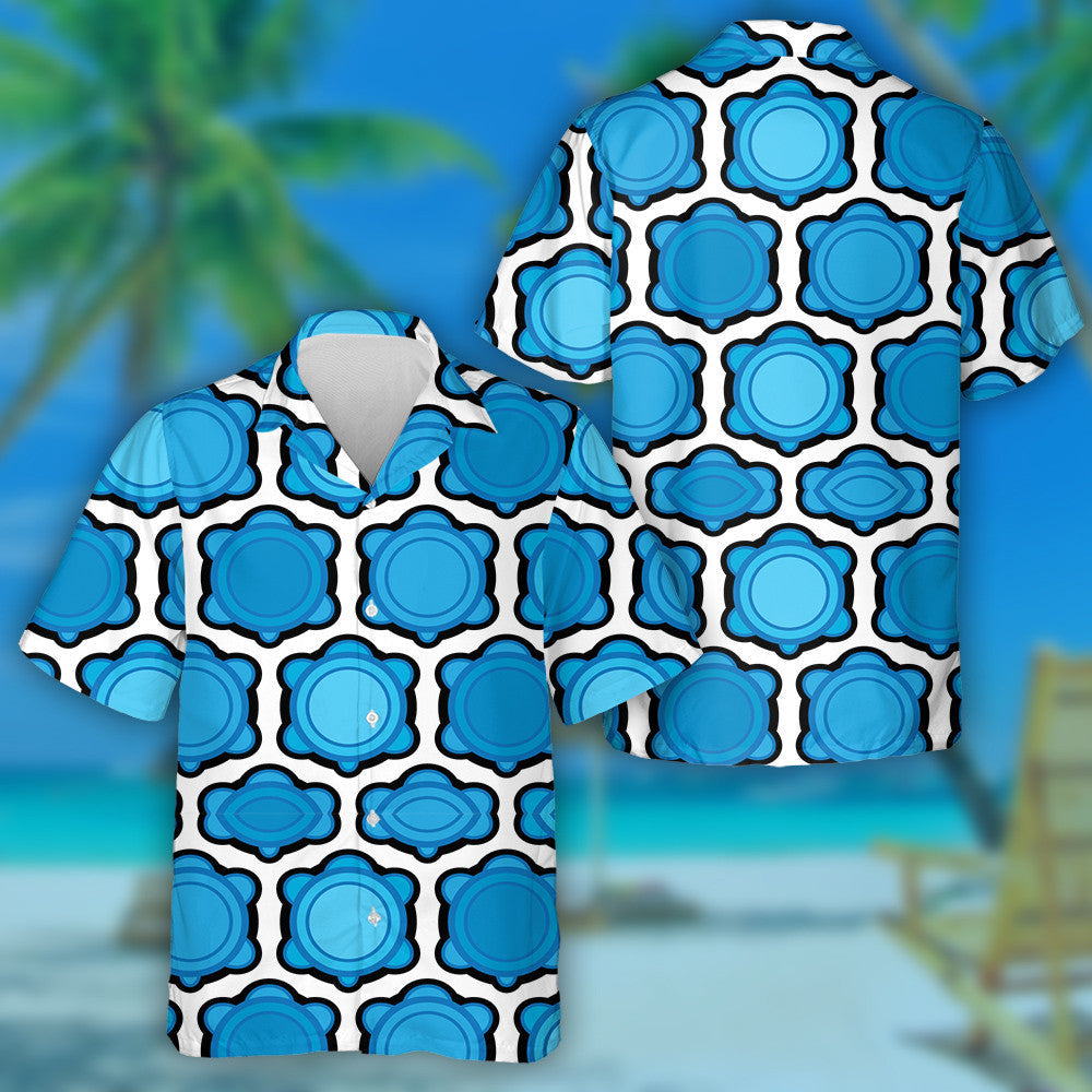 Blue Sea Turtle With A Black Outline Hawaiian Shirt, Hawaiian Shirt Gift, Christmas Gift