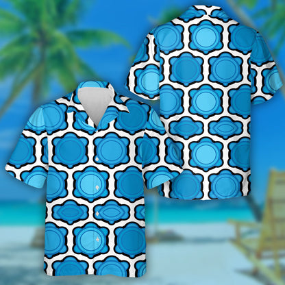 Blue Sea Turtle With A Black Outline Hawaiian Shirt, Hawaiian Shirt Gift, Christmas Gift