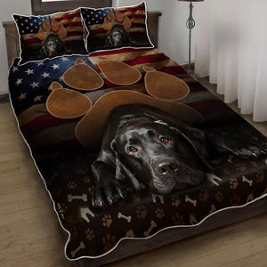Black Labrador Dog Paw Quilt Bedding Set Bedroom Set Bedlinen 3D,Bedding Christmas Gift,Bedding Set Christmas