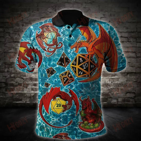 Dungeon Dragon Short Sleeve Shirt Ocean Tropical Shirts Vintage Hawaiian Shirts Hawaiian Shirts For Men_Hawaiian Shirt Gift, Christmas Gift