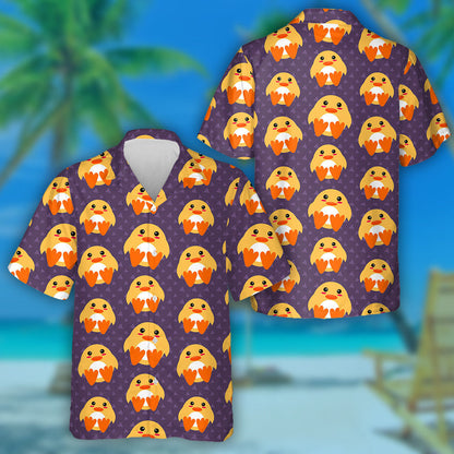 Hand Drawn Cute Baby Duck Animal Hawaiian Shirt, Hawaiian Shirt Gift, Christmas Gift