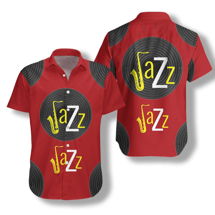 World Of Jazz On Maroon Design Hawaiian Shirt, Hwaiian For Gift