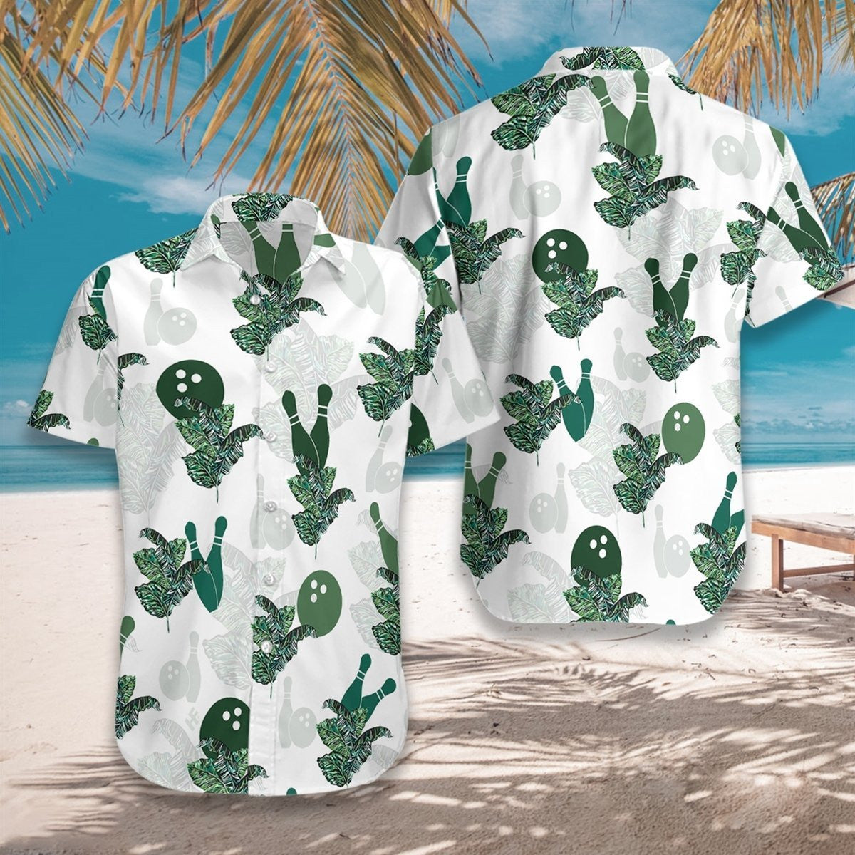 Tropical Bowling Seamless Background Design Hawaiian Shirt,Hawaiian Shirt Gift, Christmas Gift