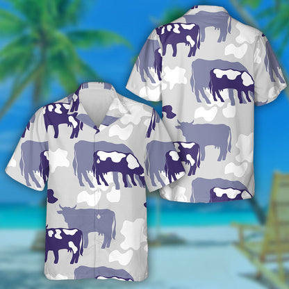 Spotted Drawn Funny Cows And Lettering Hawaiian Shirt,Hawaiian Shirt Gift, Christmas Gift