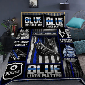 Thin Blue Line - Police Dog Quilt Bedding Set  Bedroom Set Bedlinen 3D,Bedding Christmas Gift,Bedding Set Christmas